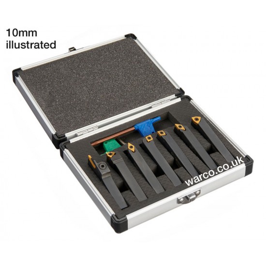 Indexable Lathe Tools - 7 Piece Set 8mm 10mm 12mm 16mm