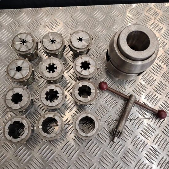 Burnerd KC15 Multisize Collet Chuck D1-4 and 12 Collets (used)